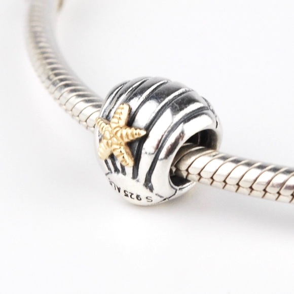 Pandora Jewelry - PANDORA Silver Sea Shell & 14k Gold Starfish Charm